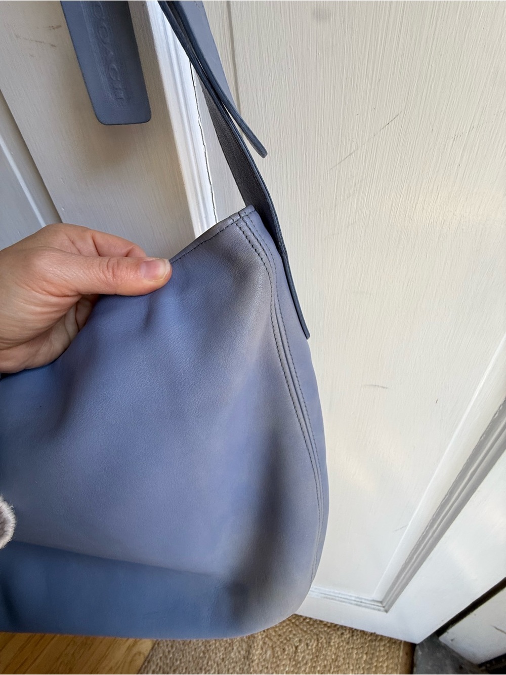 Coach Leather Hobo Bag in Soft Periwinkle Blue 4161 - Picture 4 of 9
